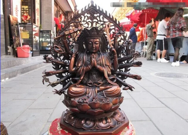 S0437 Tibet Red Bronze Copper 18 Hand Arm Quasi Bodhisattva Kwan-Yin Guan Yin Statue D0318
S0437 Tibet Red Bronze Copper 18 Hand Arm Quasi Bodhisattva Kwan-Yin Guan Yin Statue D0318