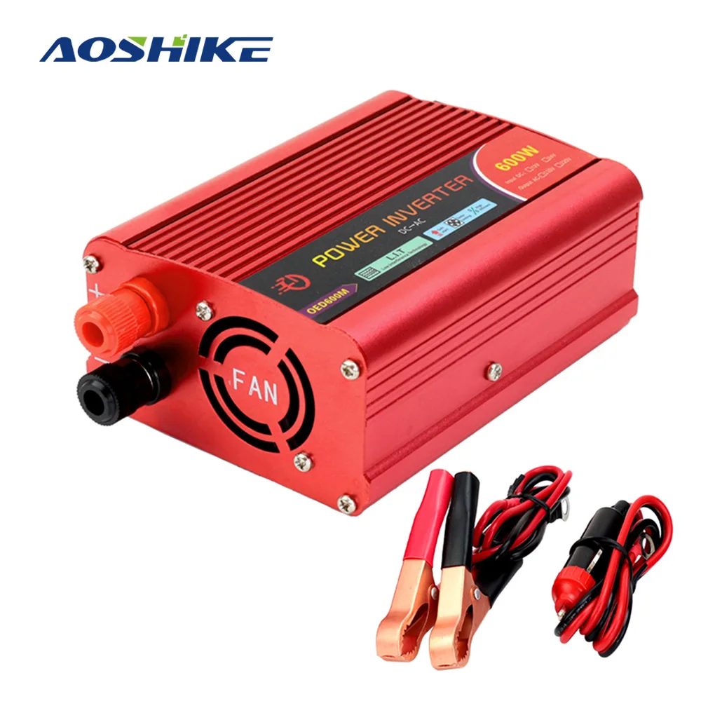 AOSHIKE Car Inverter Modified Sine Wave Car Inverter 12V to 110V 220V 600W Red USB Port Car 50HZ Car Charger Voltage Transformer
AOSHIKE Car Inverter Modified Sine Wave Car Inverter 12V to 110V 220V 600W Red USB Port Car 50HZ Car Charger Voltage Transformer