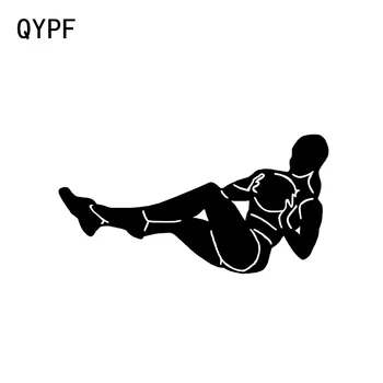 

QYPF 15.5*8.1CM Exercise Stomach Workout Fitness Training Decor Vinyl Car Sticker High Quality Decals Silhouette C16-0350