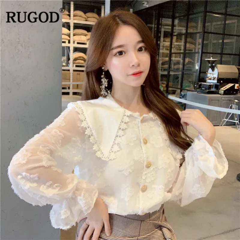 RUGOD Spring Chiffon women blouses Casual Flare sleeve office lady shirts Peter pan collar sweet elegant ladies blouses 2019
RUGOD Spring Chiffon women blouses Casual Flare sleeve office lady shirts Peter pan collar sweet elegant ladies blouses 2019