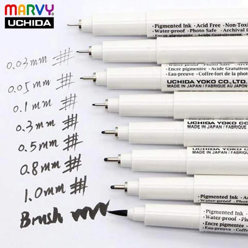Marvy 7/8Pcs Fine Line Technical Drawing Needle Pen Brown Gray Brush Waterproof Marker For Manga And Anime Style Comic Artwork
Marvy 7/8Pcs Fine Line Technical Drawing Needle Pen Brown Gray Brush Waterproof Marker For Manga And Anime Style Comic Artwork