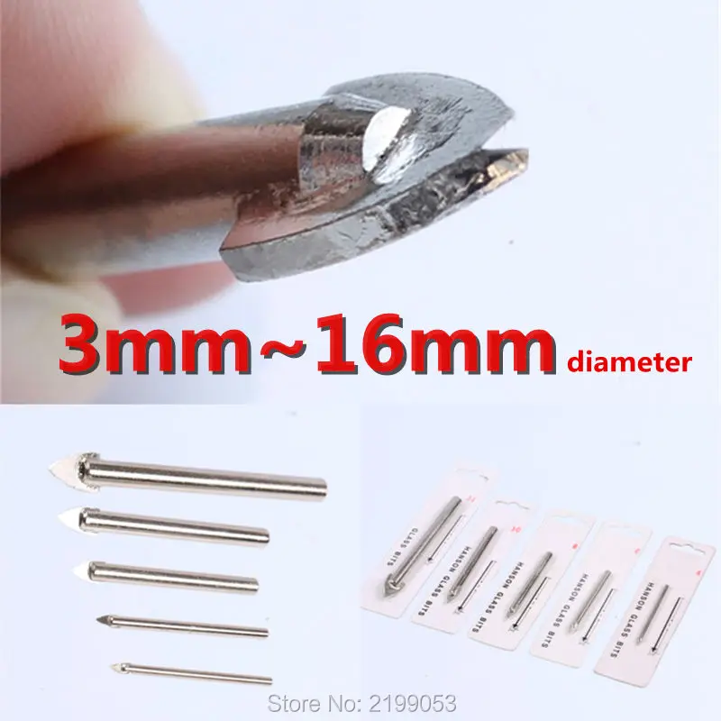 5pcs/lot Tungsten carbide drill bit hole saw spear head drill bit glass tile ceramic drill bits 3 ~ 16mm durable in use
5pcs/lot Tungsten carbide drill bit hole saw spear head drill bit glass tile ceramic drill bits 3 ~ 16mm durable in use