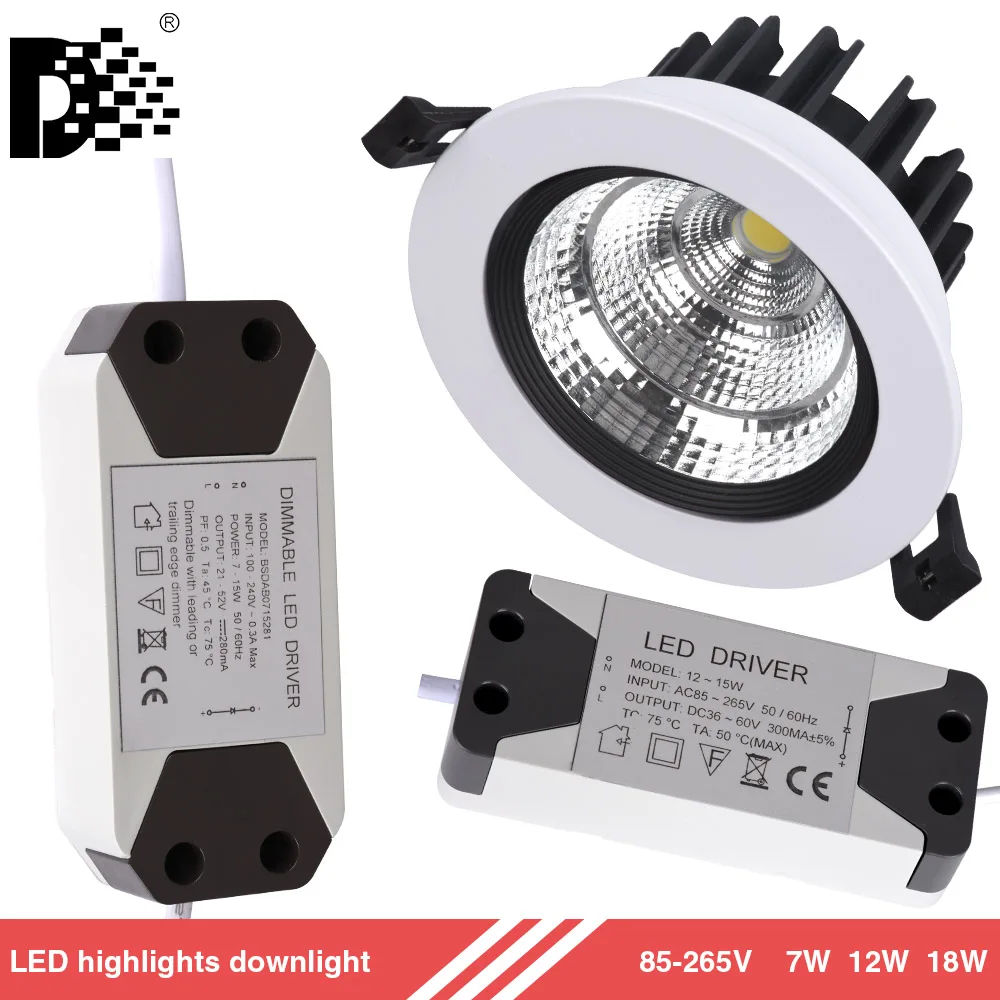 1pcs/lot LED COB Ceiling light 7W 12W 18W Dimmable COB Chip Spot Light Lamp Recessed Home lighting AC85-265V Free shipping
1pcs/lot LED COB Ceiling light 7W 12W 18W Dimmable COB Chip Spot Light Lamp Recessed Home lighting AC85-265V Free shipping