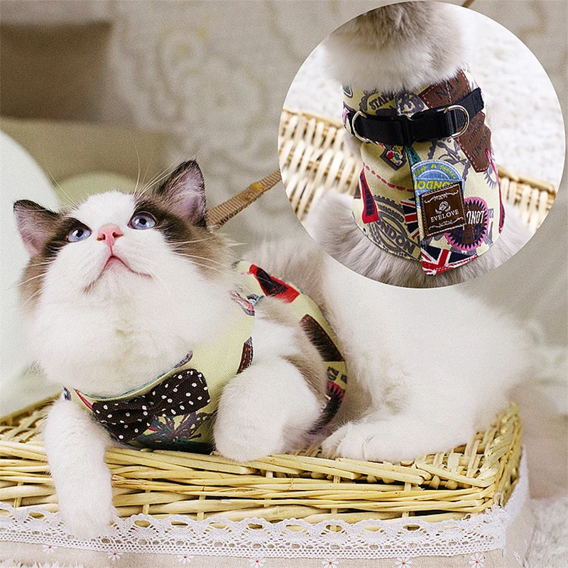 Adorable Cat leash Comfort Pet Cat Harness Safety Walking Cat Vest Harness With Matching Lead Leash Tie Cotton Design
Adorable Cat leash Comfort Pet Cat Harness Safety Walking Cat Vest Harness With Matching Lead Leash Tie Cotton Design