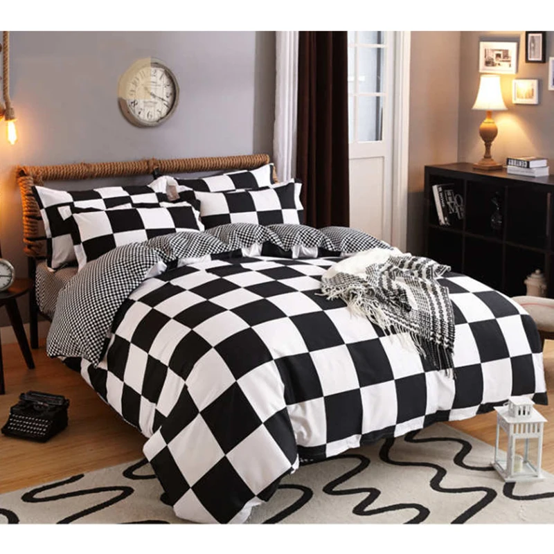 New Fashion Black White Plaid Bedding Set Duvet Cover With Pillowcase US Twin Queen King Size 2/3pcs (no filling no sheet)
New Fashion Black White Plaid Bedding Set Duvet Cover With Pillowcase US Twin Queen King Size 2/3pcs (no filling no sheet)