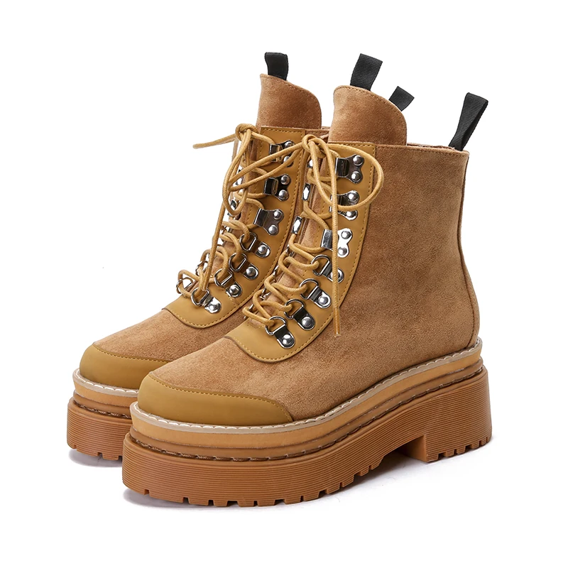 2018 Newest Round Toe Lace-up Riding Boots for woman Fashion platform thick heels short boots metal decorations ankle boots
2018 Newest Round Toe Lace-up Riding Boots for woman Fashion platform thick heels short boots metal decorations ankle boots