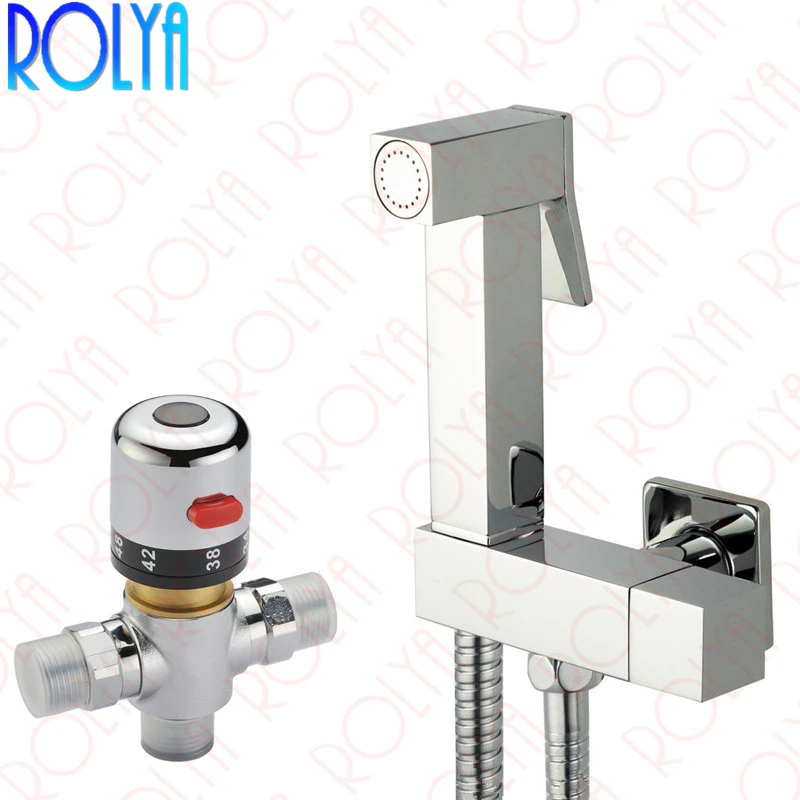Rolya Wholesale Thermostatic Faucet Valve 38 degress temperature Muslim Handheld Shattaf Shower Portable Toilet Bidet Spray
Rolya Wholesale Thermostatic Faucet Valve 38 degress temperature Muslim Handheld Shattaf Shower Portable Toilet Bidet Spray
