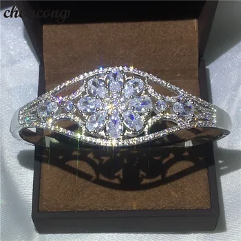 choucong Flower Design bracelet 5A cubic zirconia White Gold Filled Engagement Wedding bangle for women Gift Fashion accessaries 
choucong Flower Design bracelet 5A cubic zirconia White Gold Filled Engagement Wedding bangle for women Gift Fashion accessaries