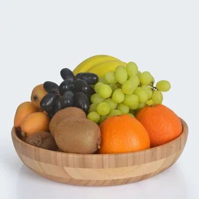 Bamboo Wood European Fruit Plate Breakfast Snack Creative Personality Home Hotel Snacks Dried Salad Bowl Tray | Дом и сад