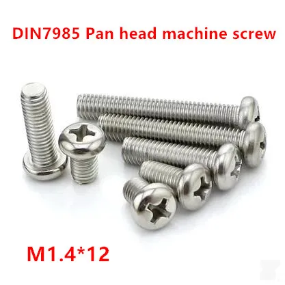100pcs M1.4*12 Stainless steel DIN7985 Pan Head Phillips Screw Cross Reccessed Round Head Machine Screws
100pcs M1.4*12 Stainless steel DIN7985 Pan Head Phillips Screw Cross Reccessed Round Head Machine Screws