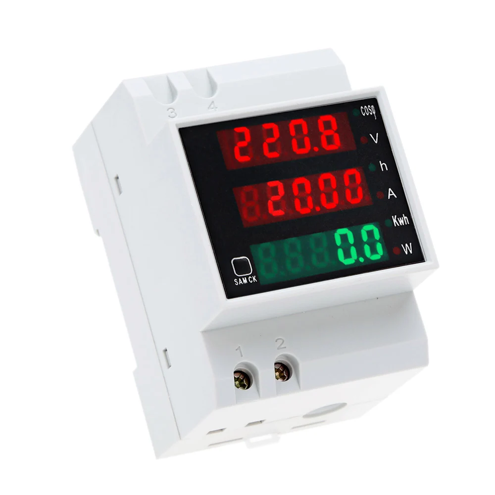 5 in 1 Voltmeter Ammeter Active Power Electric Energy Power Factor Tester AC 80-300V 100A Digital Din Rail Current Voltage Meter
5 in 1 Voltmeter Ammeter Active Power Electric Energy Power Factor Tester AC 80-300V 100A Digital Din Rail Current Voltage Meter