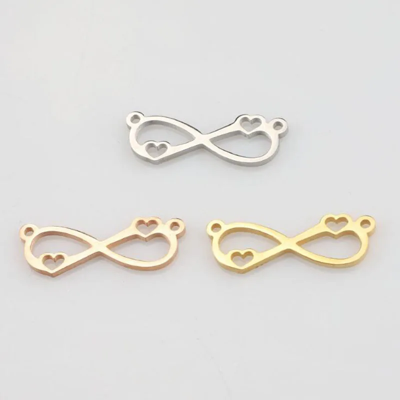 10pcs/Lot Stainless Steel Charms Hearts infinity Double Holes Connector Charms for Jewelry Making Bracelet DIY Accessories
10pcs/Lot Stainless Steel Charms Hearts infinity Double Holes Connector Charms for Jewelry Making Bracelet DIY Accessories