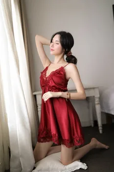 Sleepwear Night Sleep Dress Nighties for Women Underwear Lingerie Sling Lace Embroidery V-Neck Sexy Nightdress Lenceria Femenina
Sleepwear Night Sleep Dress Nighties for Women Underwear Lingerie Sling Lace Embroidery V-Neck Sexy Nightdress Lenceria Femenina