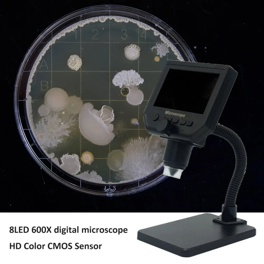 600X 8LED USB Digital Microscope Handheld Electron Microscope with Measuring Ruler Bracket 1000X Digital Monocular Biological Mi
600X 8LED USB Digital Microscope Handheld Electron Microscope with Measuring Ruler Bracket 1000X Digital Monocular Biological Mi