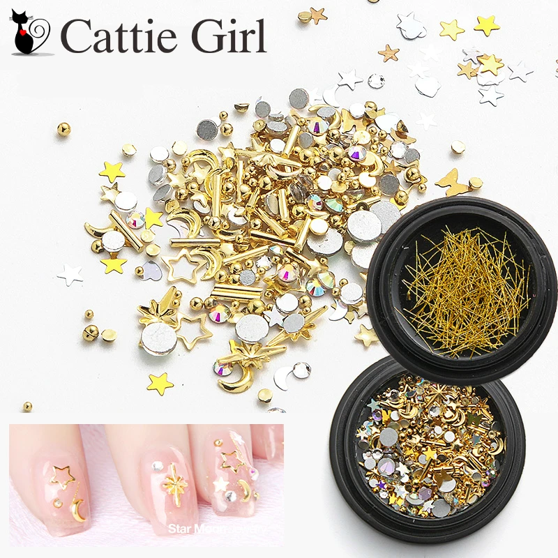 1box Star Moon Nail Rhinestones Constellation Mixed Metal Rivet Decorations Line Nail Galaxy Crystal Accessoires Nail Art Set
1box Star Moon Nail Rhinestones Constellation Mixed Metal Rivet Decorations Line Nail Galaxy Crystal Accessoires Nail Art Set