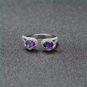 Natural amethyst ring inlaid silver sterling silver jewelry wholesale S925
Natural amethyst ring inlaid silver sterling silver jewelry wholesale S925