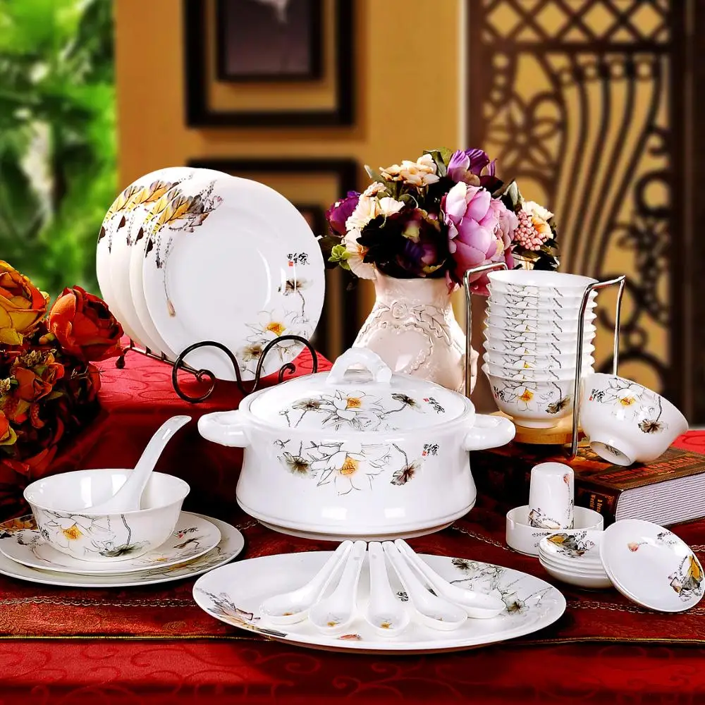 Bowl set 56 Jingdezhen authentic bone china tableware suit pottery bowl spoon coast people
Bowl set 56 Jingdezhen authentic bone china tableware suit pottery bowl spoon coast people