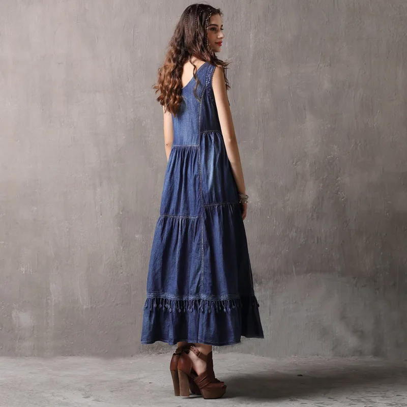 MUXU vestidos long sukienka jurken 2018 vintage embroidery lace jeans dress blue fashion woman clothes ladies dresses streetwear
MUXU vestidos long sukienka jurken 2018 vintage embroidery lace jeans dress blue fashion woman clothes ladies dresses streetwear