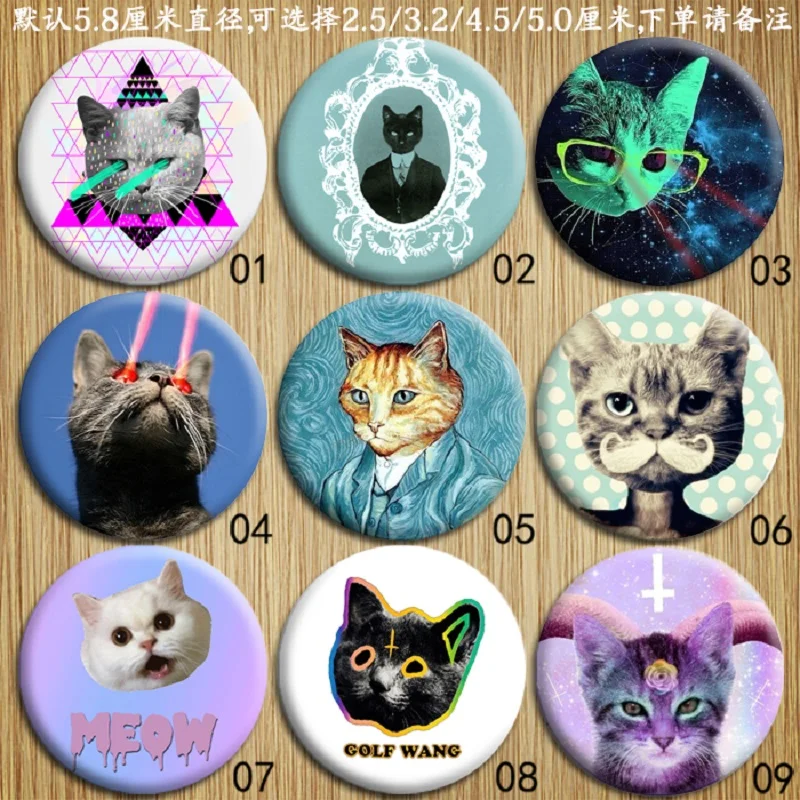 HARAJUKU Animal Lovely Cat MEOW Brooches Golf Wang Snap Itabag Tinplate Badges Pin Up Street Punk Clothing Party Favors
HARAJUKU Animal Lovely Cat MEOW Brooches Golf Wang Snap Itabag Tinplate Badges Pin Up Street Punk Clothing Party Favors