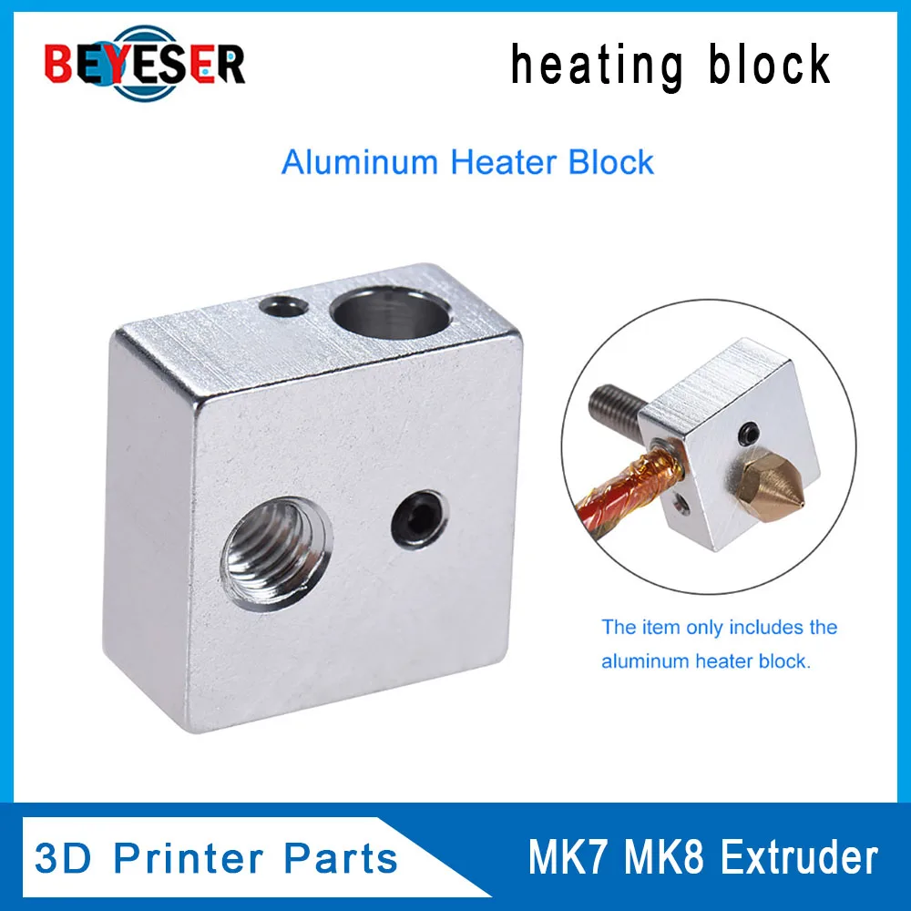 3D printer Accessories heating block for Makerbot MK7 MK8 dedicated print head heated Aluminum block Hot End for MK8 Extruder
3D printer Accessories heating block for Makerbot MK7 MK8 dedicated print head heated Aluminum block Hot End for MK8 Extruder