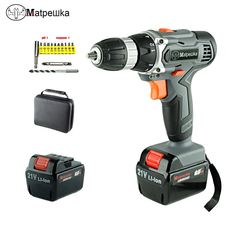 21V Electric Screwdriver Rechargeable Lithium Battery*2 Screwdriver Drill Mini Cordless Two-speed Power Tools + 12 Gift
21V Electric Screwdriver Rechargeable Lithium Battery*2 Screwdriver Drill Mini Cordless Two-speed Power Tools + 12 Gift