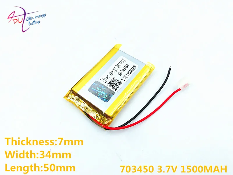 10 pcs 703450 703550 Rechargeable accumulator 3.7V 1500mAh Lithium Polymer Li-ion Battery For E-books mobile power bank Tablet
10 pcs 703450 703550 Rechargeable accumulator 3.7V 1500mAh Lithium Polymer Li-ion Battery For E-books mobile power bank Tablet