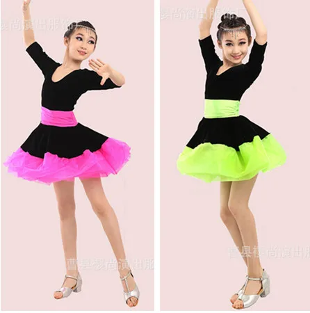 Hot sell winter half-sleeve rumba latin dance dress tango samba 110-170cm pink green professional girl child dress black costume
Hot sell winter half-sleeve rumba latin dance dress tango samba 110-170cm pink green professional girl child dress black costume