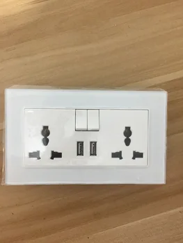 British standard 146mm Luxury crystal glass , Double 13A universal multi-function socket with switch and dual USB charger 
British standard 146mm Luxury crystal glass , Double 13A universal multi-function socket with switch and dual USB charger