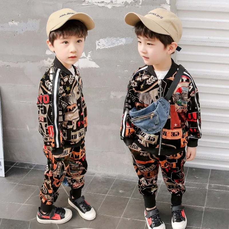 2019 New Wear big Boys Clothes Sets Boy Sports coat + Pants 2pcs Suit Sets Children Eagle Pattern Tops Tracksuits
2019 New Wear big Boys Clothes Sets Boy Sports coat + Pants 2pcs Suit Sets Children Eagle Pattern Tops Tracksuits