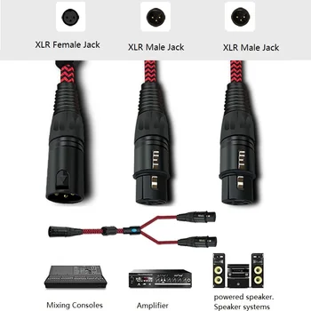 3pin XLR male to Double XRL female Nylon Shield Audio Cable XLR Mic Microphone Amplifier Mixer Y Splitter Line 1m 2m 3m 5m 8m
3pin XLR male to Double XRL female Nylon Shield Audio Cable XLR Mic Microphone Amplifier Mixer Y Splitter Line 1m 2m 3m 5m 8m