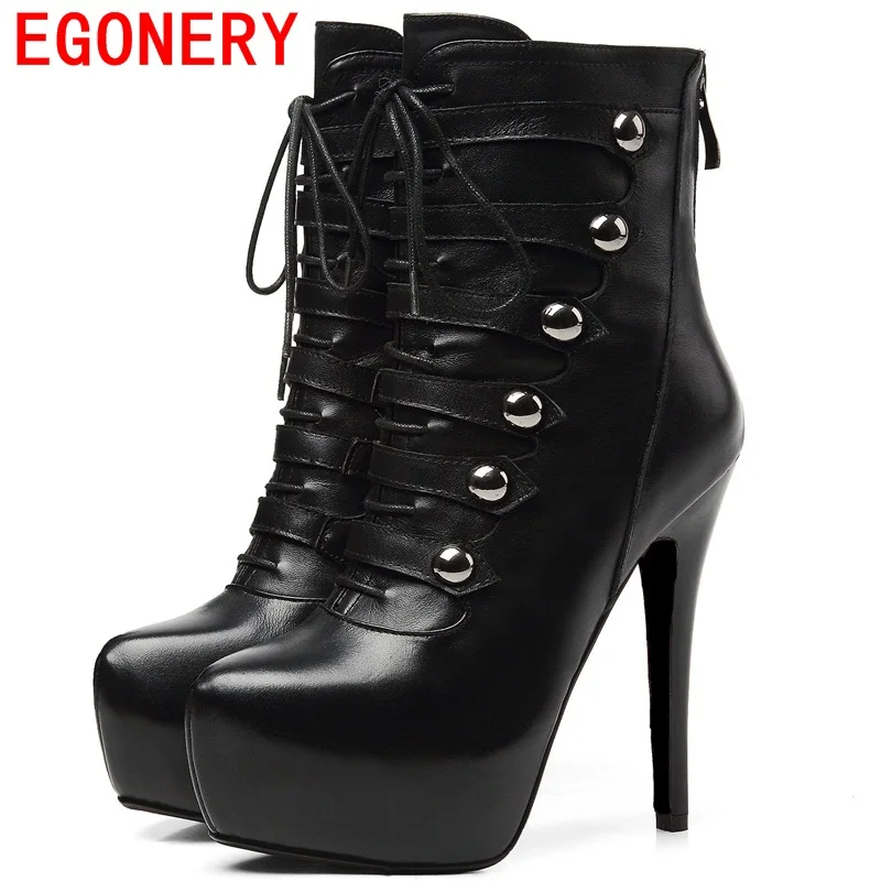 EGONERY shoes 2018 new arrival hot sale genuine leather ankle boots thin high heels pointed toe elegant lady riding equestrian
EGONERY shoes 2018 new arrival hot sale genuine leather ankle boots thin high heels pointed toe elegant lady riding equestrian