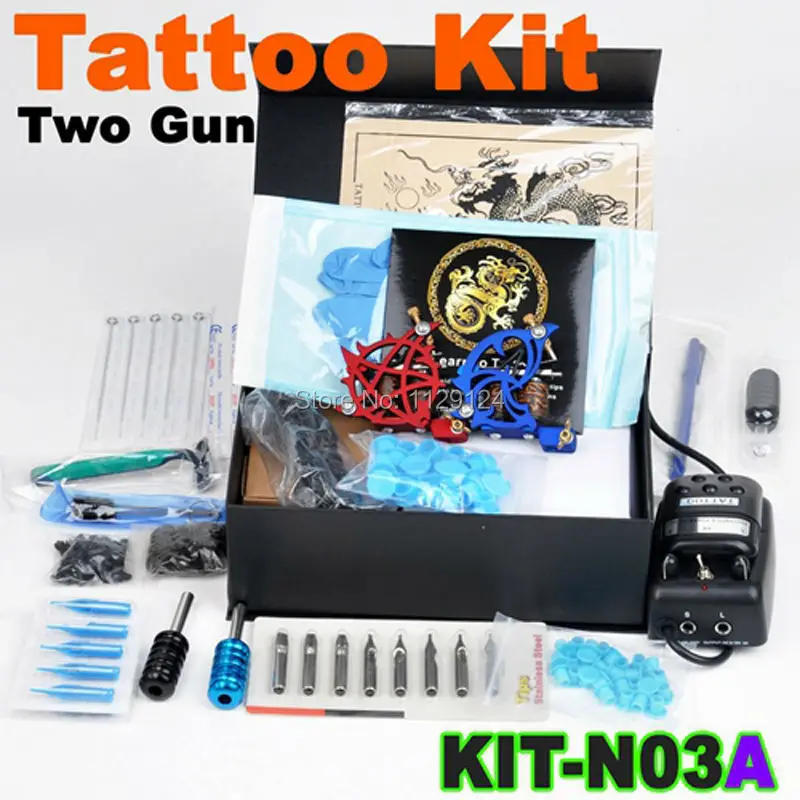 Kit-N03A 2015 Best Selling High Quality Complete Tattoo Kit Set Equipment Machine Power Supply gun Color Inks Wholesale 
Kit-N03A 2015 Best Selling High Quality Complete Tattoo Kit Set Equipment Machine Power Supply gun Color Inks Wholesale