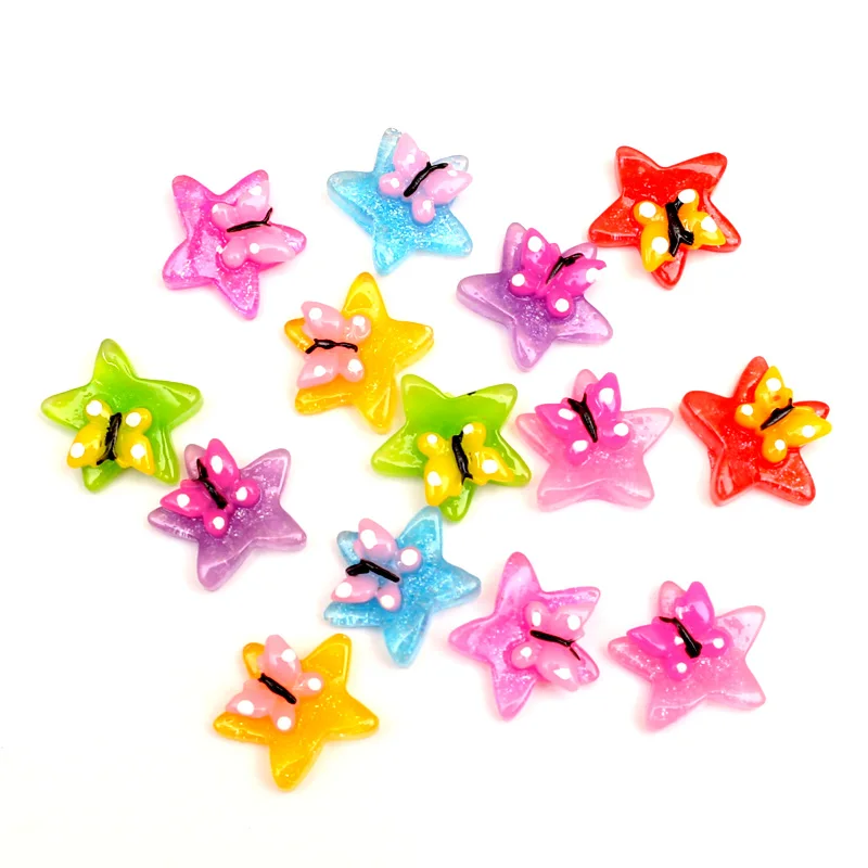 LF 50Pcs Resin Butterfly Star Decoration Crafts Flatback Cabochon Embellishments For Scrapbooking Kawaii Cute Diy Accessories
LF 50Pcs Resin Butterfly Star Decoration Crafts Flatback Cabochon Embellishments For Scrapbooking Kawaii Cute Diy Accessories