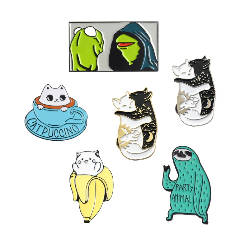 Frog Sloth Cat Enamel Pin Cartoon Cute Animal Brooch Collection Metal Lapel Pin Badge Brooches for Women Men Jewelry Gifts
Frog Sloth Cat Enamel Pin Cartoon Cute Animal Brooch Collection Metal Lapel Pin Badge Brooches for Women Men Jewelry Gifts