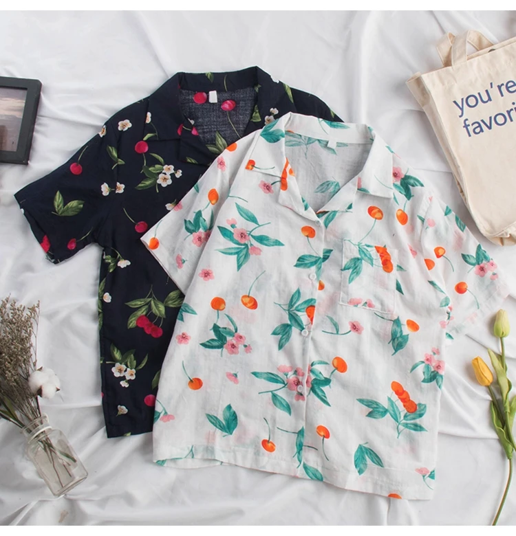 women clothes 2019 mori girls summer Japanese style fresh kawaii v neck sweet white dark blue cherry print blouse shirt tops
women clothes 2019 mori girls summer Japanese style fresh kawaii v neck sweet white dark blue cherry print blouse shirt tops