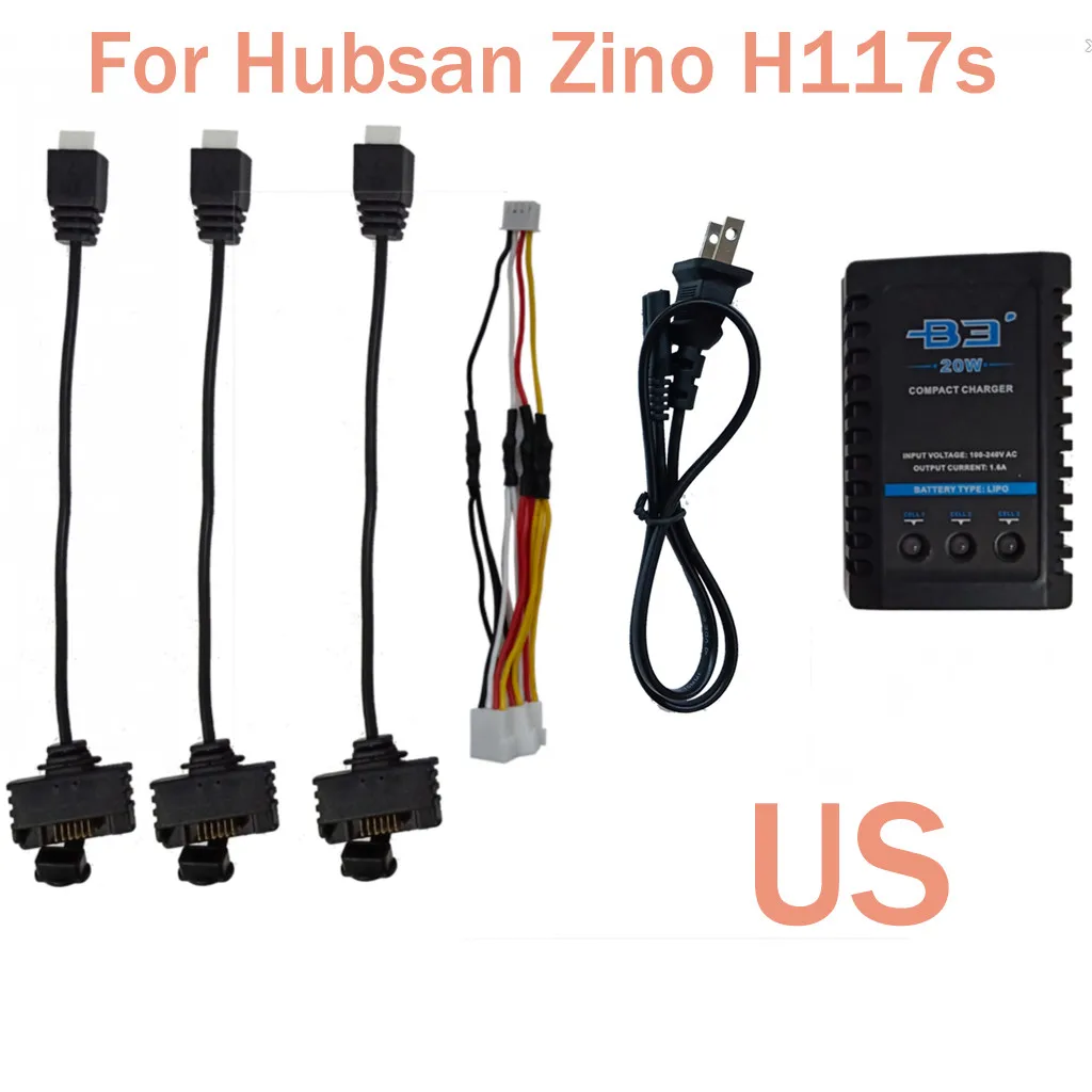 Habson Zino H117S Battery Charger Charging Three Cable Adapter For Hubsan Zino H117S Quadcopter Battery B3 Charger US Z524
Habson Zino H117S Battery Charger Charging Three Cable Adapter For Hubsan Zino H117S Quadcopter Battery B3 Charger US Z524