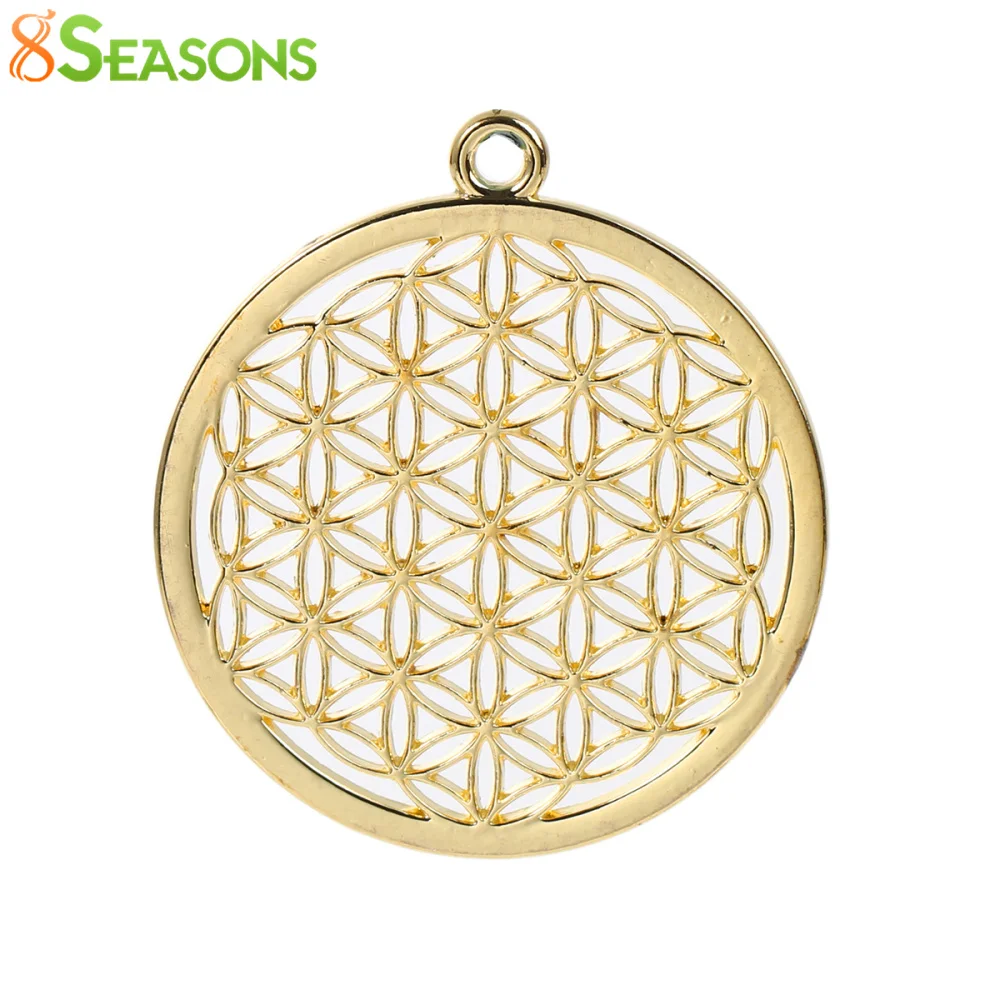 8SEASONS Zinc Based Alloy Flower Of Life Pendants Round Gold Color Dull Silver Color Hollow 44mm(1 6/8") x 40mm(1 5/8"), 3 PCs
8SEASONS Zinc Based Alloy Flower Of Life Pendants Round Gold Color Dull Silver Color Hollow 44mm(1 6/8") x 40mm(1 5/8"), 3 PCs