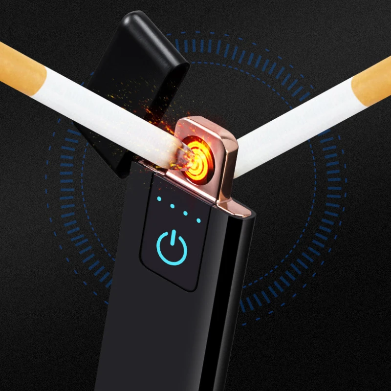 Новая ультратонкая металлическая зажигалка с USB зарядкой 0 44 мм горячая