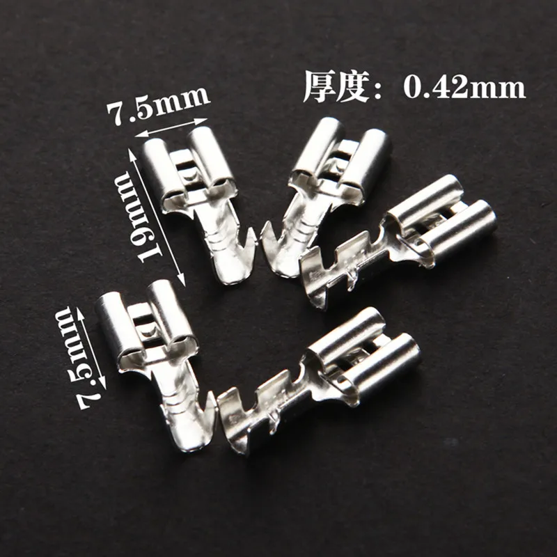 50sets 6.3 mm with transparent sheath inserted spring 6.3mm Female connector terminal Faston with insulator for wire
50sets 6.3 mm with transparent sheath inserted spring 6.3mm Female connector terminal Faston with insulator for wire