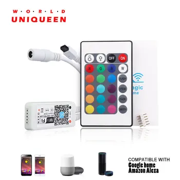 24key mini smart wifi RGBW strip light controller with group division function compatible with Google home & Amazon Alexa vioce
24key mini smart wifi RGBW strip light controller with group division function compatible with Google home & Amazon Alexa vioce