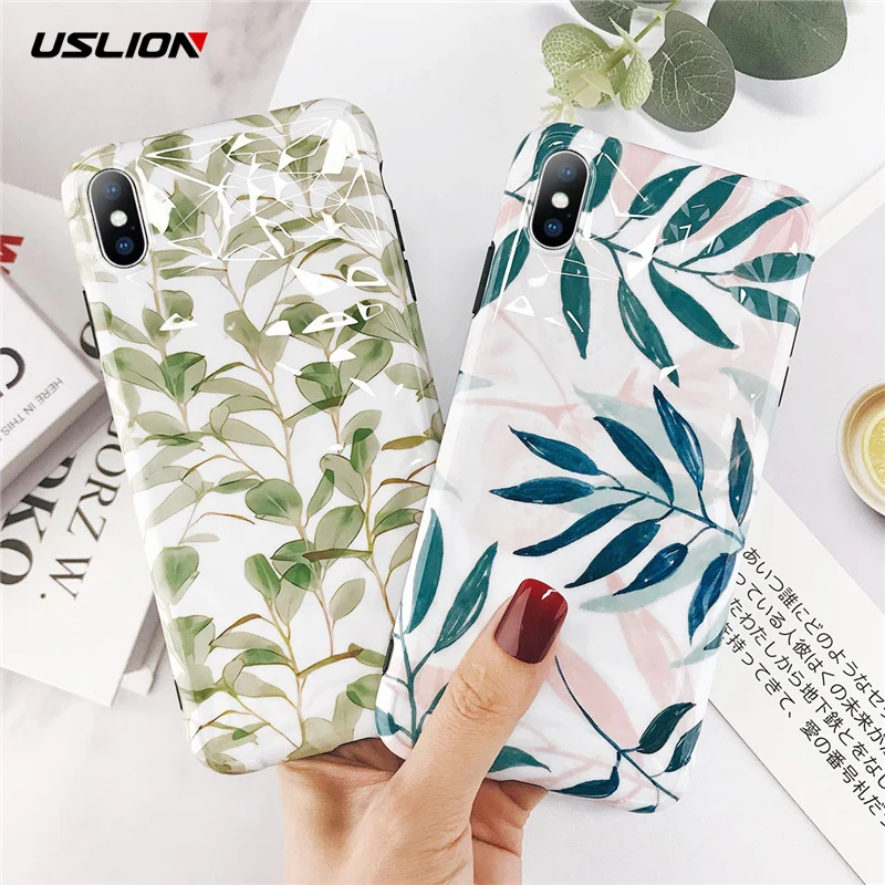 USLION Diamond Design Mobile Phone Cover For Iphone 6 6s Plus 7 8 7Plus X XR XS MAX Leaves Pattern IMD Soft Back case For Iphone
USLION Diamond Design Mobile Phone Cover For Iphone 6 6s Plus 7 8 7Plus X XR XS MAX Leaves Pattern IMD Soft Back case For Iphone