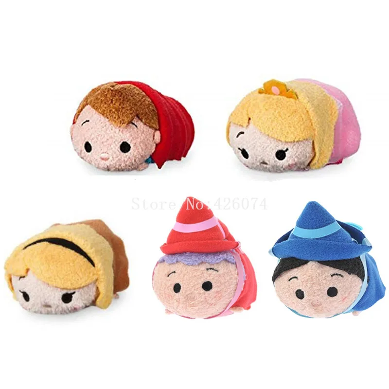 New Mini Tsum Tsum Sleeping Beauty Princess Fairy Godmother Flora Fauna Merryweather Plush Kids Stuffed Toys
