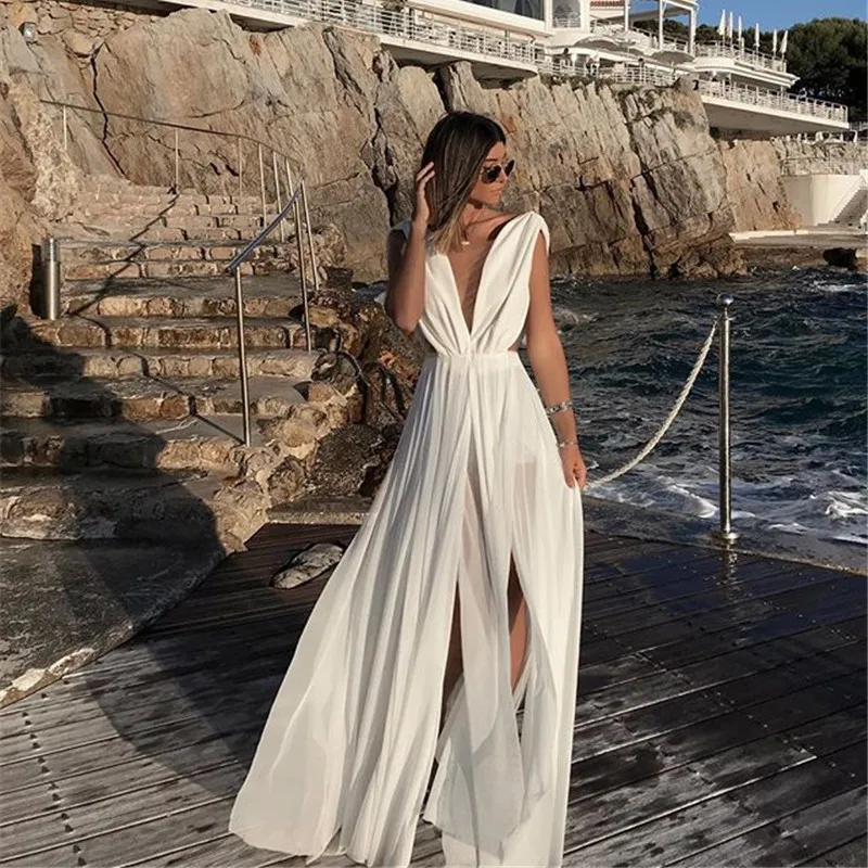 Bohemian Women Summer Dress 2019 Sexy Chiffon Party Night Club Dress Casual Long White Dress
Bohemian Women Summer Dress 2019 Sexy Chiffon Party Night Club Dress Casual Long White Dress