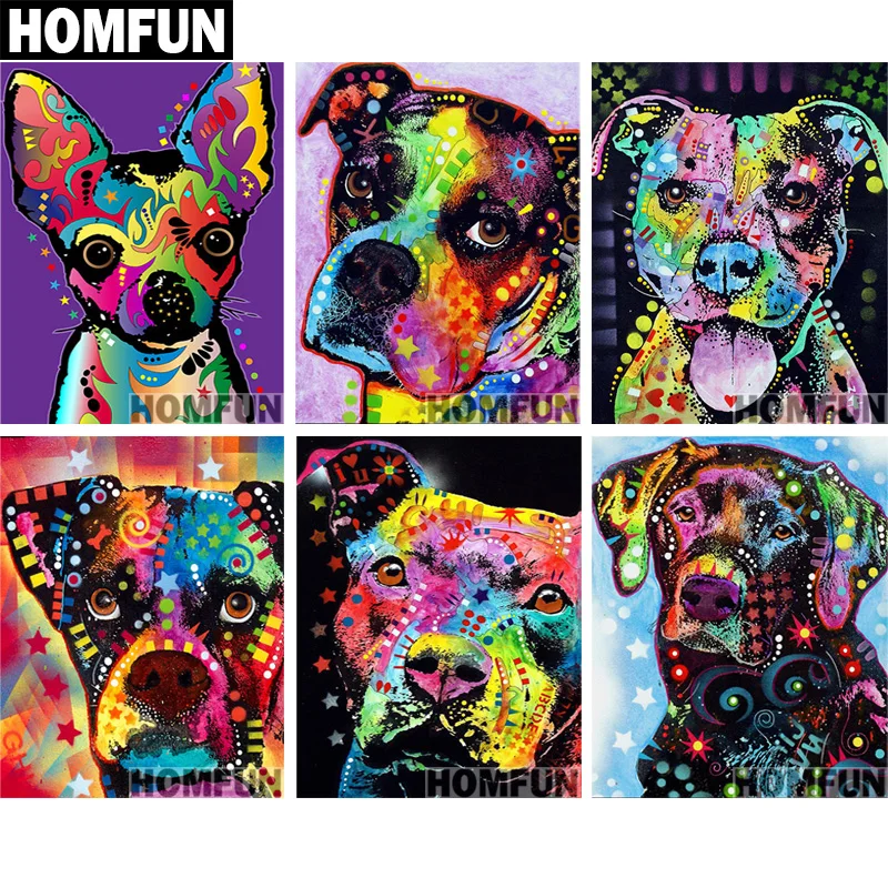 HOMFUN Full Square/Round Drill 5D DIY Diamond Painting "Colorful dog" 3D Embroidery Cross Stitch 5D Home Decor Gift A01021
HOMFUN Full Square/Round Drill 5D DIY Diamond Painting "Colorful dog" 3D Embroidery Cross Stitch 5D Home Decor Gift A01021