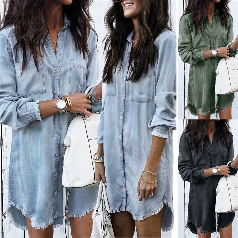 Fashion Women Shirts Casual V Neck Blouse Tassel Denim Top Ladies Tunic Long Sleeve Shirt Spring Summer Long Retro Tops Blouse
Fashion Women Shirts Casual V Neck Blouse Tassel Denim Top Ladies Tunic Long Sleeve Shirt Spring Summer Long Retro Tops Blouse