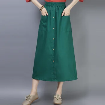 2019 A word girl skirt Women skirts long spring new cotton linen skirt literary solid color wild elastic waist linen section
2019 A word girl skirt Women skirts long spring new cotton linen skirt literary solid color wild elastic waist linen section