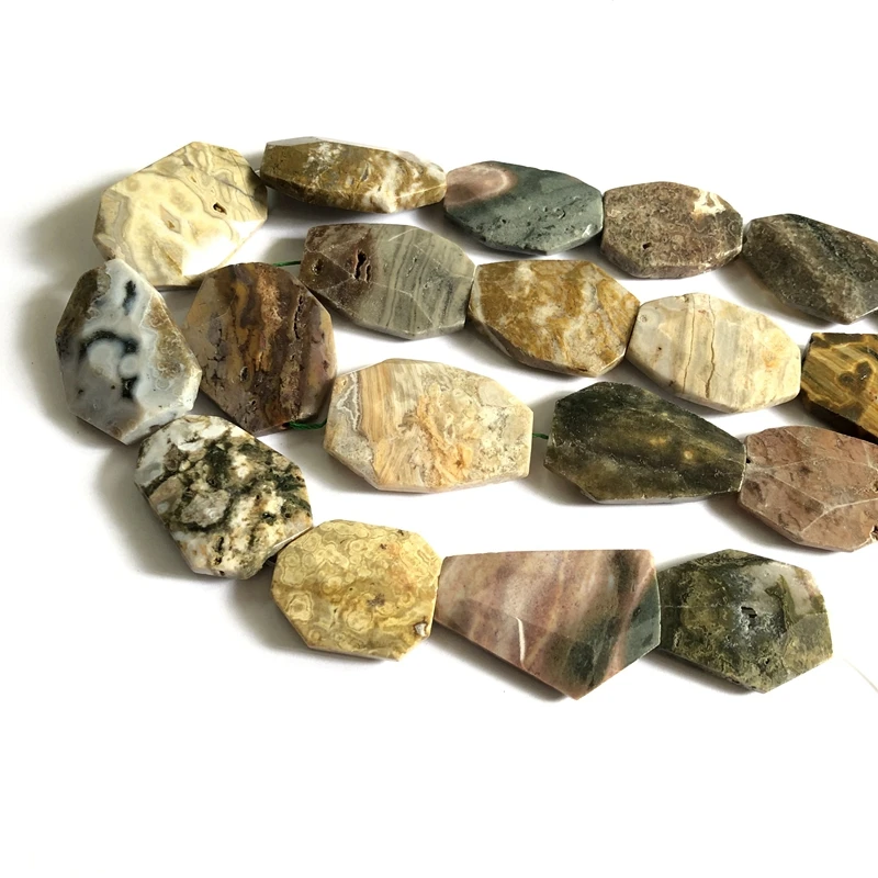 Wholesale 1string of 15.5“ Natural Ocean Jaspe r Large Slice Nugget Beads 25-40mm Faceted Gem stone Slice Beads
Wholesale 1string of 15.5“ Natural Ocean Jaspe r Large Slice Nugget Beads 25-40mm Faceted Gem stone Slice Beads
