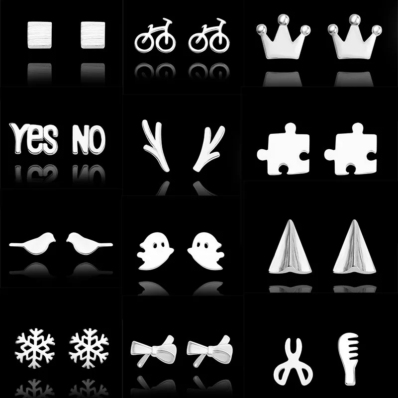 Fashion Woman Earrings 2018 YES NO Bird, Snowflake. Bicycle, Antlers, Bow, Crown, Puzzle, Flower Musical Note Earrings Brincos
Fashion Woman Earrings 2018 YES NO Bird, Snowflake. Bicycle, Antlers, Bow, Crown, Puzzle, Flower Musical Note Earrings Brincos