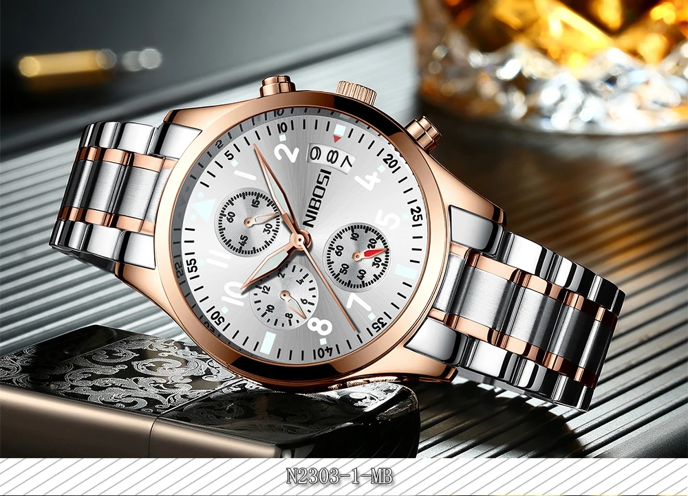 Relogio Masculino NIBOSI Mens Watches Top Brand Luxury Famous Brand Watch Men Waterproof Stainless Steel Sport Watch For Men (42)