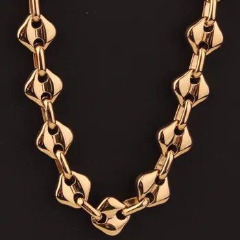 10mm Wide Gold Color Coffee Beans Link Chain Stainless Steel Jewelry Men's 7-40 Inches Free Choose Length Bracelet Or Necklace
10mm Wide Gold Color Coffee Beans Link Chain Stainless Steel Jewelry Men's 7-40 Inches Free Choose Length Bracelet Or Necklace